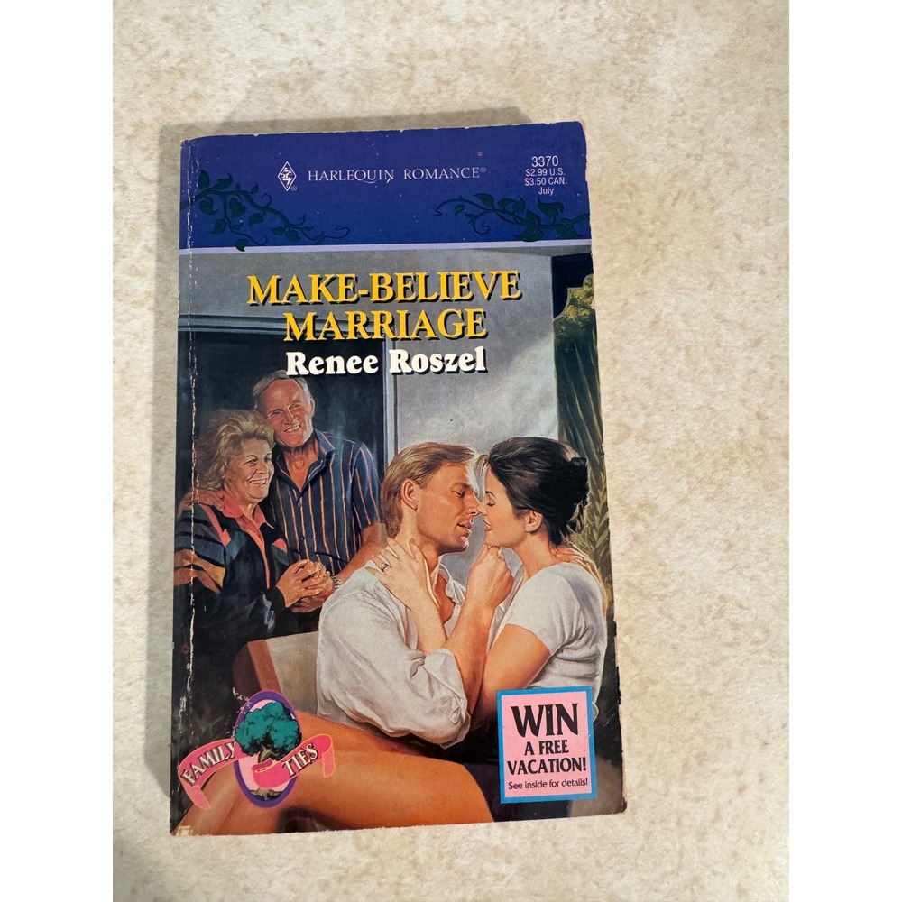 Make-Believe Marriage Renee Roszel Harlequin Romance 3370 Vintage 1995 Paperback